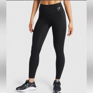 gym shark plain black leggings